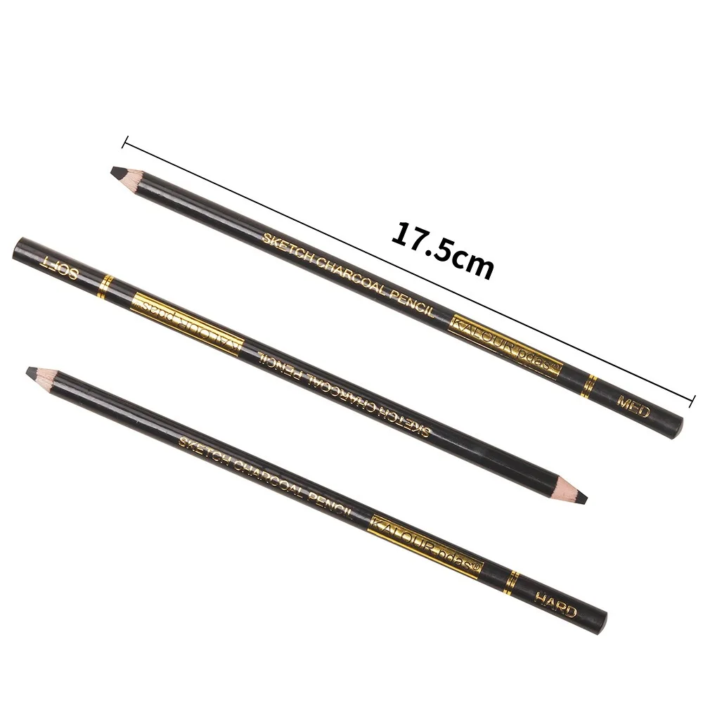 KALOUR Colored Charcoal Pencils Set, Professional 6/12 Pcs Pastel Chalk Drawing Kit for Sketching Shading Blending Portrait Art
