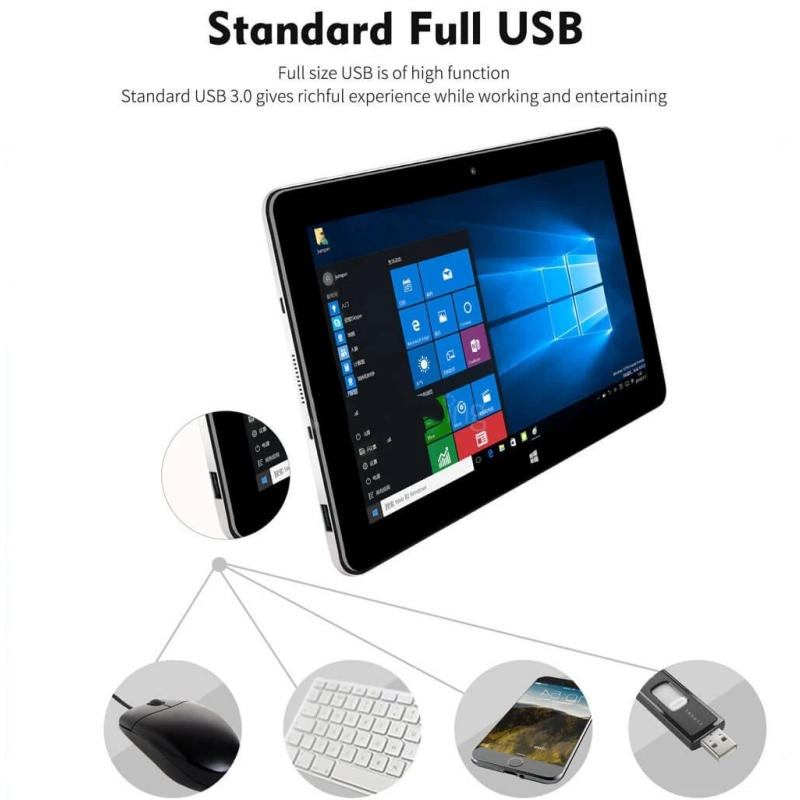 64-Bit 10.8 ''2GB RAM 32GB ROM Z8300 Windows 10 ezpad M6 Tablet 1366 * 768ips HDMI-Port-Akku 6000mAh 1 * USB 3,0 1 * Micro-USB