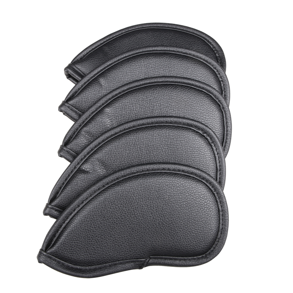 12 unids/set portátil PU Golf Club cubiertas de cabeza de hierro Protector de cabeza de Golf conjunto de cubierta de cabeza de hierro de Golf