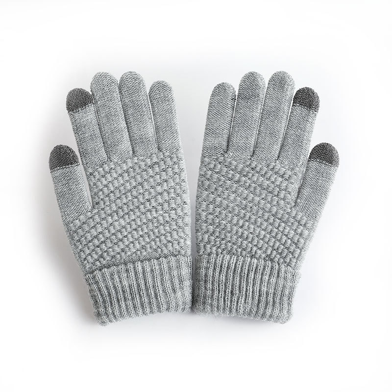 Winter Warme Touchscreen Handschoenen Dikke Fleece Dames Heren Mode Gebreide Handschoenen Wanten Ananas Patroon Handschoenen Touchscreen