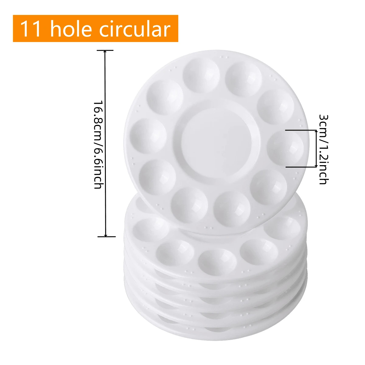 8 ชิ้นพลาสติกสีขาวถาดสีจานสี, สีน้ําภาพวาดถาดสําหรับภาพวาด Party, DIY Craft และภาพวาดศิลปะ