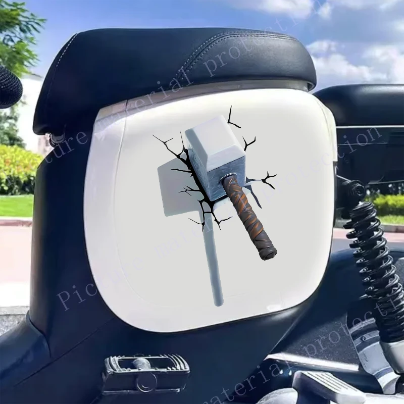 Pegatinas de coche con martillo de grietas 3D llamativas para vehículos todo terreno, cubierta de puerta de parachoques, arañazos, cuerpo de Scooter, calcomanías impermeables