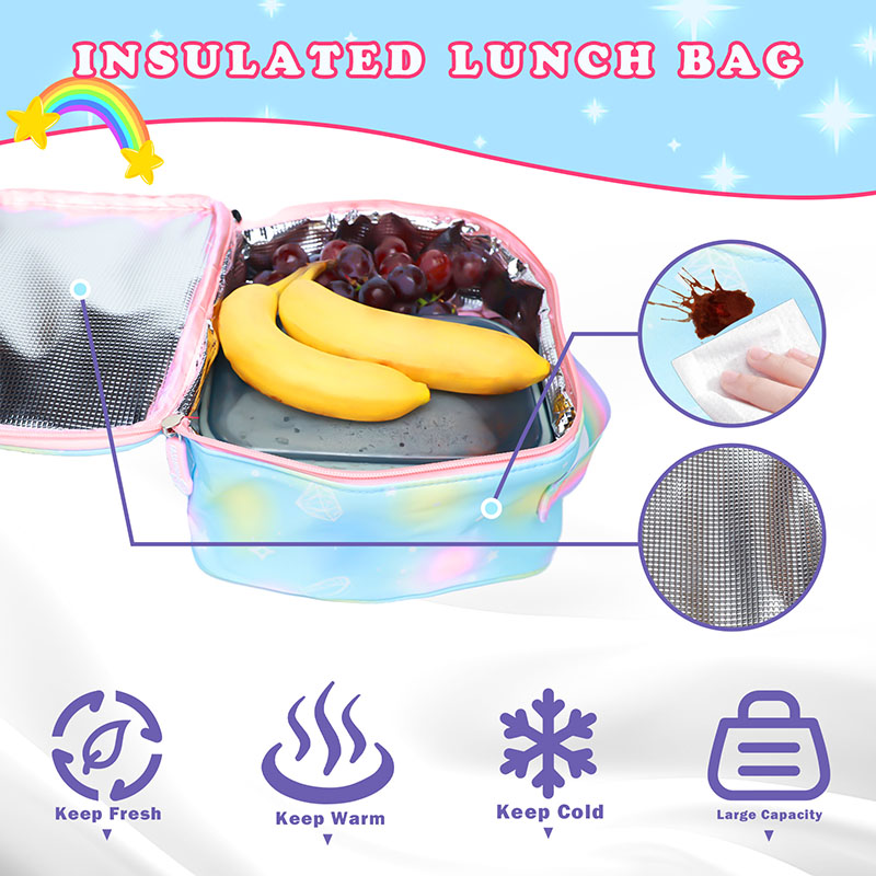 3 pçs mochilas do miúdo meninas mochila escolar com almoço saco de lápis bonito viagem escola bookbag natal crianças presente
