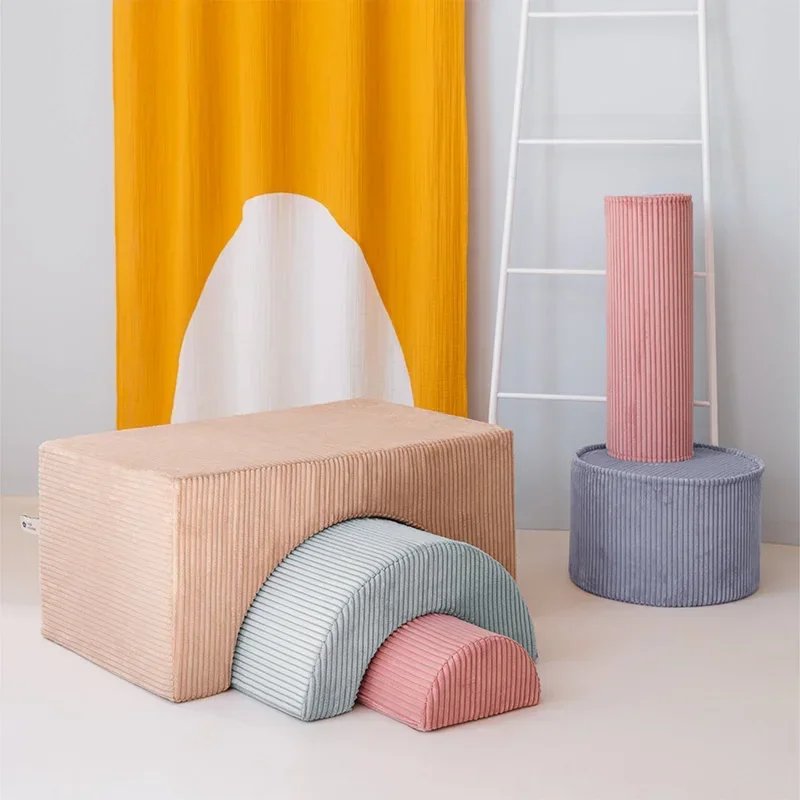 Venda quente cadeira de espuma fofinho para crianças, meninos e meninas com combinação modular em forma de arco-íris de almofadas de espuma infantis