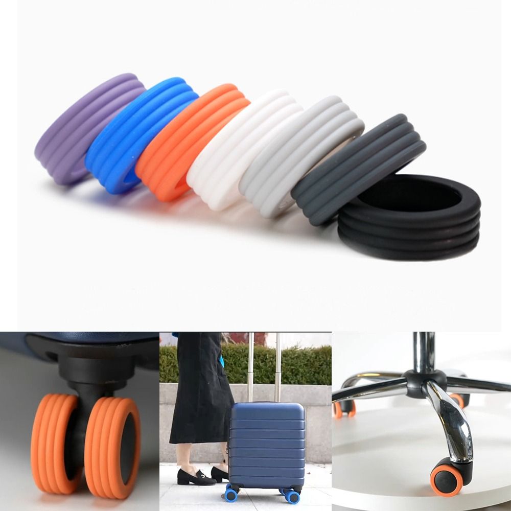 4/8PCS/Set Silicone Luggage Wheels Protector Suitcase Parts Axles with Silent Sound Travel Luggage Caster shoes Luggage Accessor