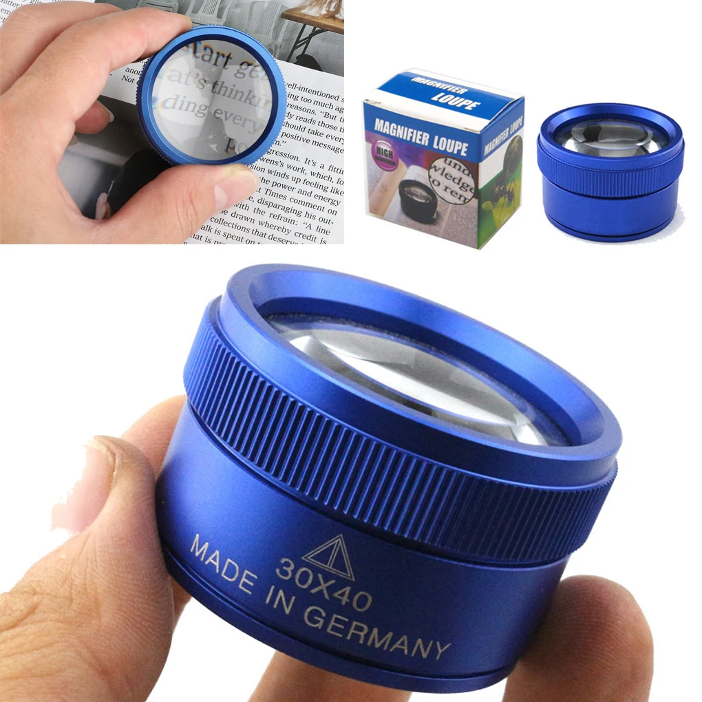 Lupa de 40X30 para joyería, lupa de cristal para ojos, lupa de bolsillo para reparación de joyeros, lupa de cristal para joyería, bolsillo con bucle