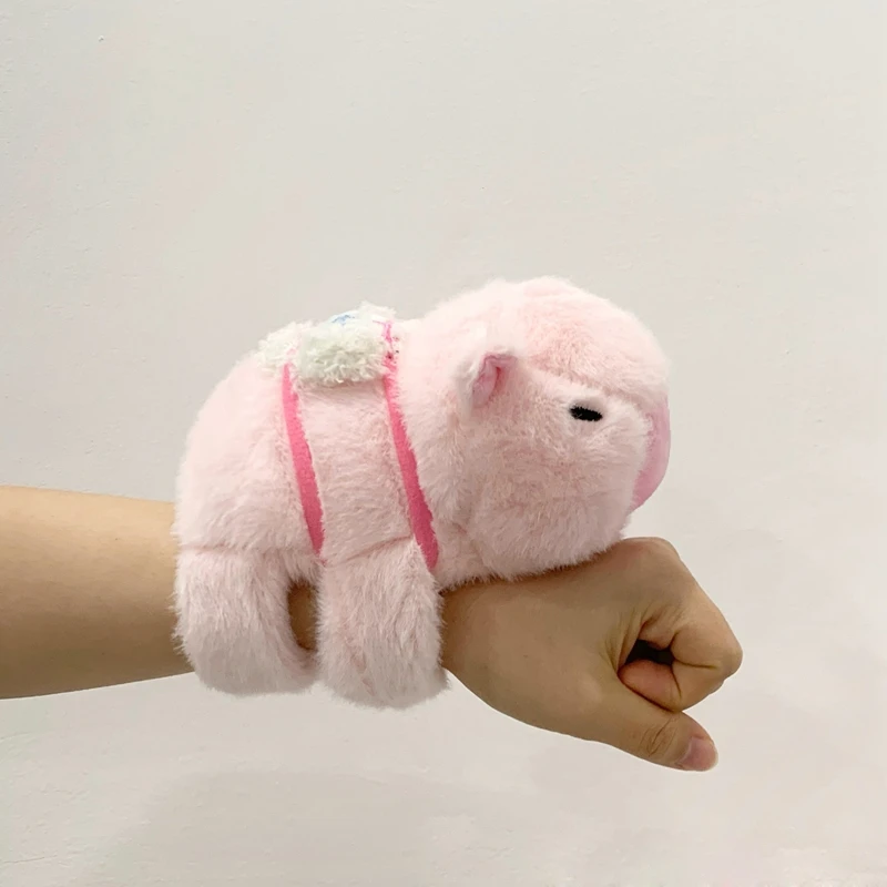Pulseira de pelúcia Capivara Fox, brinquedo de boneca animal macio, presente de Natal fofo para crianças