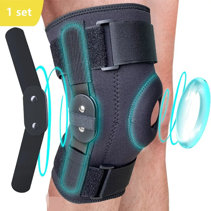 Hinged Knee Brace for Meniscus Tear: Adjustable Support for Knee Pain w/ Removable Metal Hinges & Built-in Side Stabilizers Knee