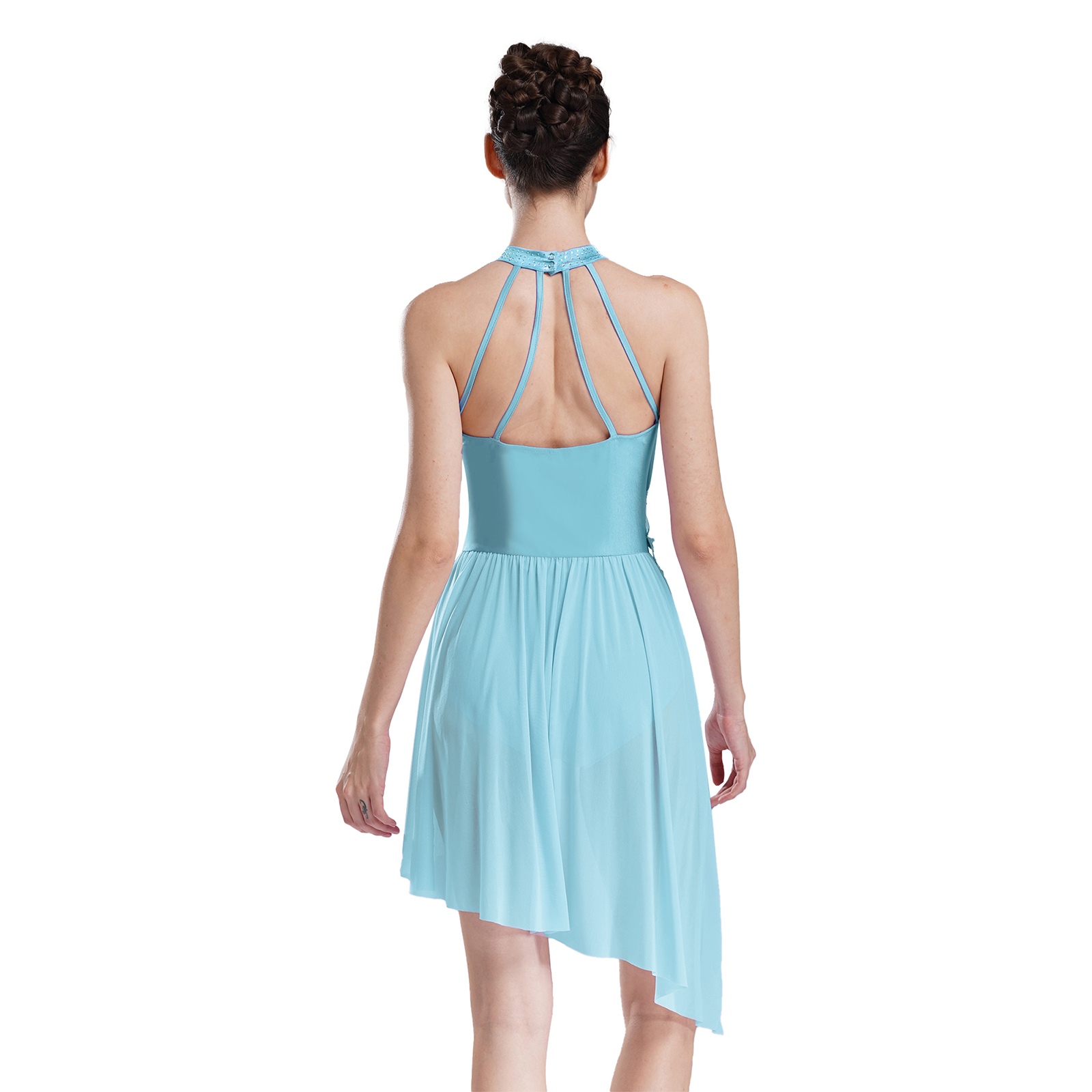 Frauen Erwachsene Glänzende Strass Gymnastik Badeanzug Eiskunstlauf Overall Kleid Ballett Tutu Lyrical Dance Performance Kostüm