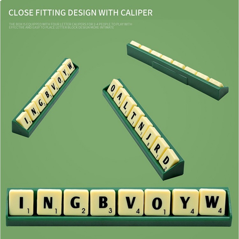 2-4 Personen Englisch Rechtschreibung Solitaire Box Alphabet Schach Lernspielzeug Reisen Englisch Alphabet Scrabble Puzzle Brettspiel