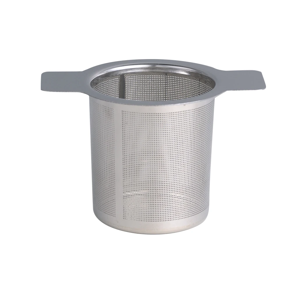 คุณภาพสูงชา Infuser สแตนเลสสตีลชากาแฟกรองตาราง Binaural สุทธิรั่วชาตาข่ายชากรองชาอุปกรณ์เสริม
