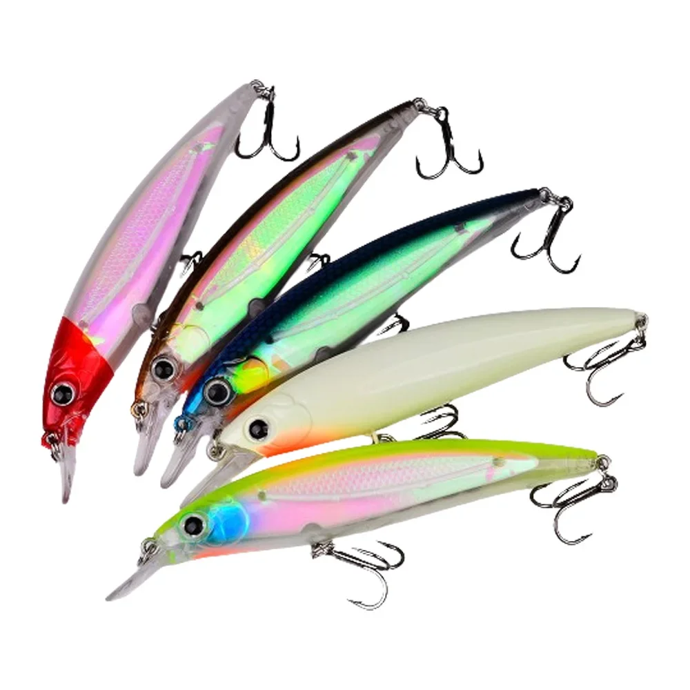 Cebo Minnow 7g 14g 40g cebos falsos biónicos luminosos cebo duro de plástico cebo de pesca señuelo de agua flotante de tiro largo Swimbait