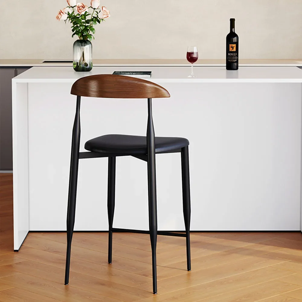 Modern Comfortable Bar Stools Aesthetic Counter Designer Ergonomic Makeup High Dining Chair With Back Balcony Library Furniture
