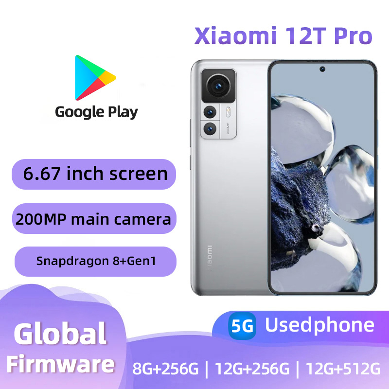 Xiaomi 12T Pro 5G Android RAM 8GB ROM 256GB Qualcomm Snapdragon 8 Gen1 5000mAh 200MP teléfono usado