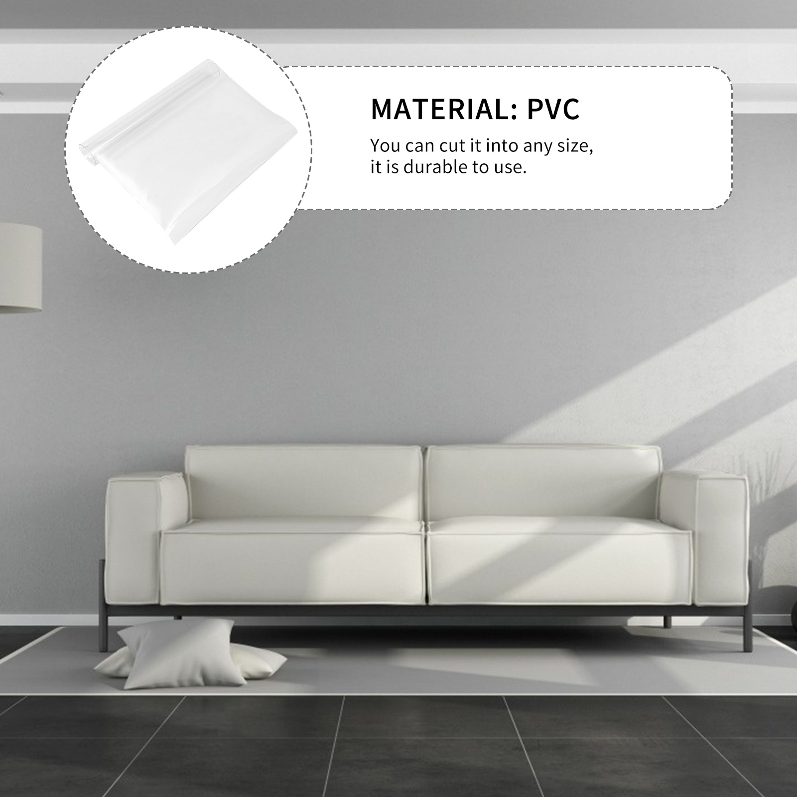 Tapete de chão de pvc transparente grosso, antiderrapante, durável, para cadeira, para casa, escritório, mesa de chá, proteção à terra, almofada para pés