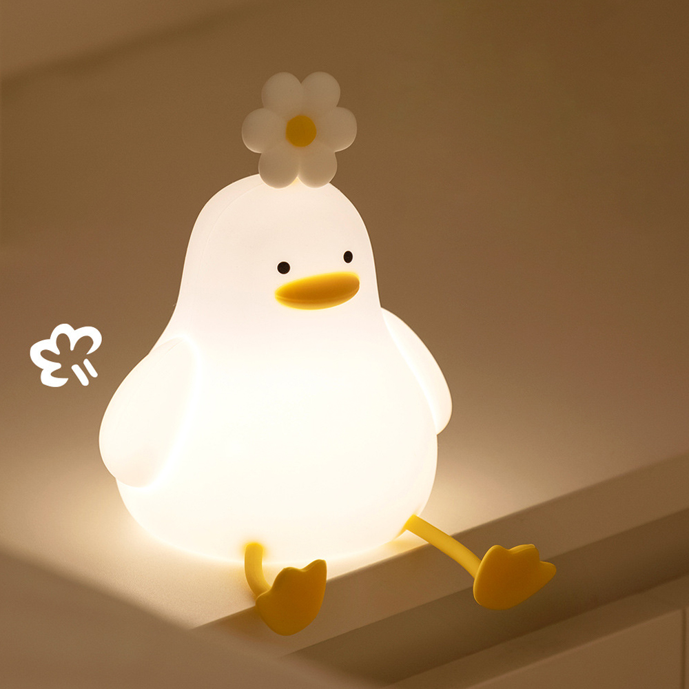 LED Little Duck Pat Lampe Weiches Silikon Touch Sensor Nachtlicht Home Nachttisch Wiederaufladbare Timing Kinder Schlafen Kinderzimmer Lampe