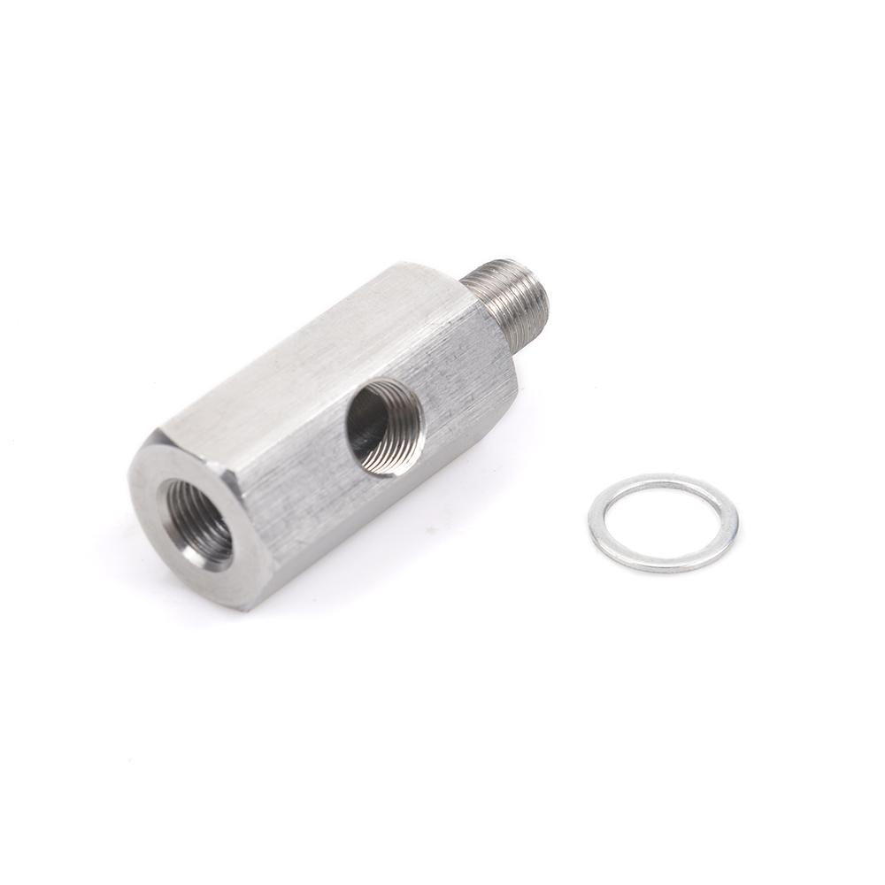 Sensor de presión de aceite de acero inoxidable 1/8 NPT, adaptador en T Sendor a calibre 1/8 NPT, pieza en T con almohadilla de junta tórica