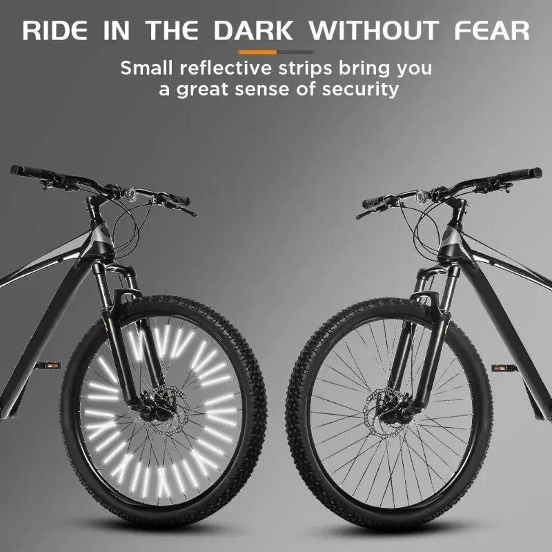 Tube Warning Strip 12Pcs Reflective Mount Clip  Bicycle Wheel Spoke Reflector Stripe Steel Wire Lamp MTB Bike Reflector Light