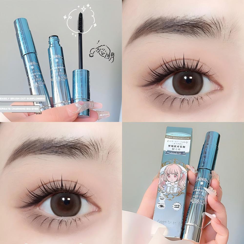 Gege Bear Dream Party Curly Black Sun Flower Mascara Cute Design All Day Long-Wearing Lash-Lengthening Thick Volume Eyelashes