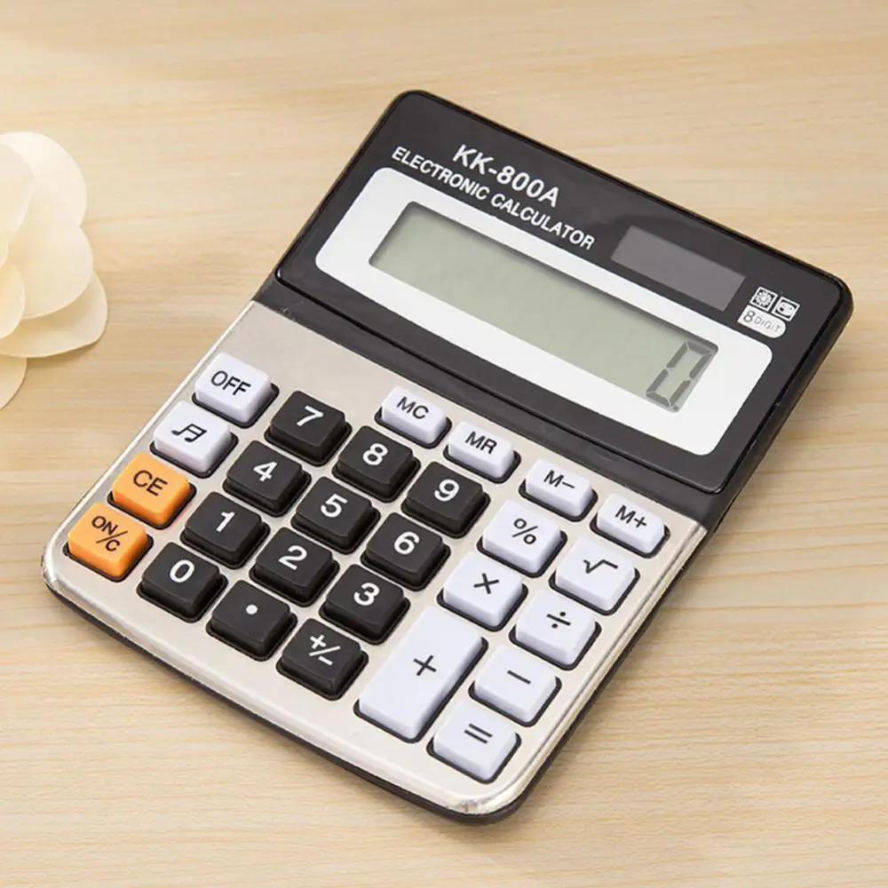 Calculadora KK-800A Calculadora ancha de fuente grande de escritorio de metal 8 A Suministros de oficina para computadora comercial con fabricante al por mayor