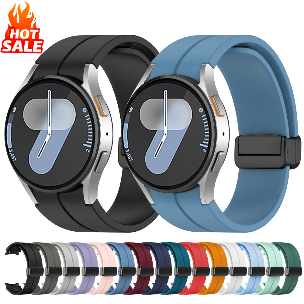 Оригинальный силиконовый ремешок для Samsung Galaxy Watch 7 6 5 4 FE 44 мм 40 мм/5 pro 45 мм Магнитный браслет watch6 Классический ремешок 43 мм 47 мм