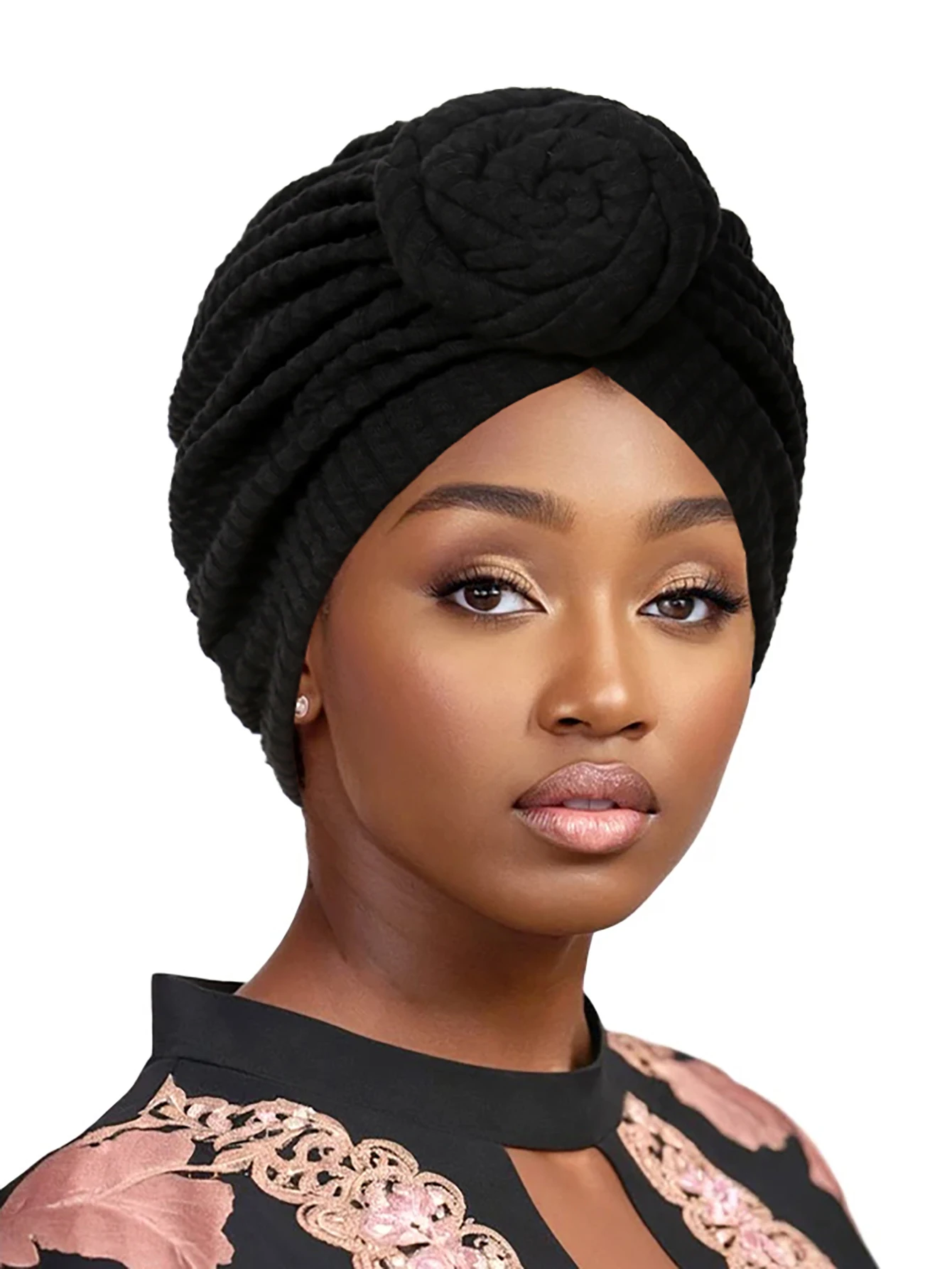 Moda feminina turbante hijab chapéus cabeça africana envolve macio elástico muçulmano chapéus respirável quimio boné para meninas