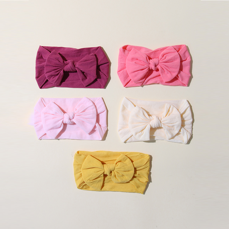 5 pçs/set bebê bandana bonito bowknot recém-nascidos meninas faixa de cabelo macio elástico crianças acessórios para o cabelo