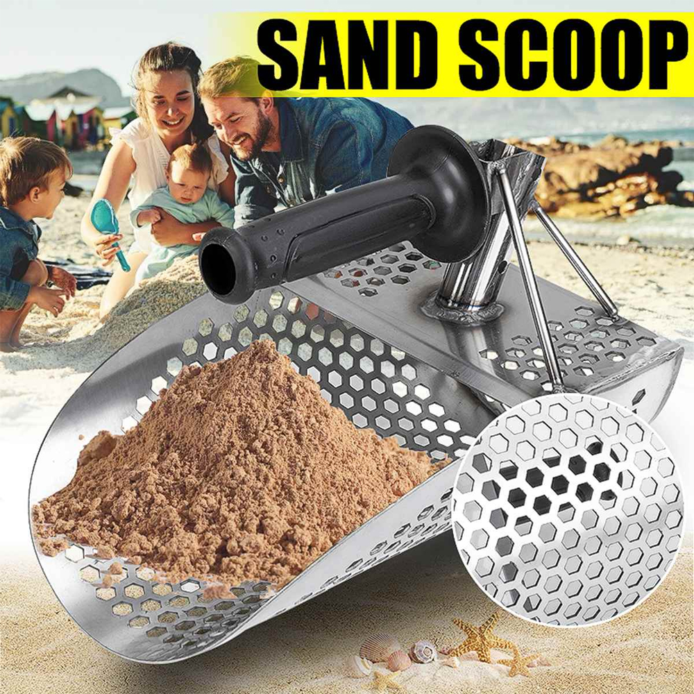 Strand Sand Scoop Sand Scoop Edelstahl Graben Schaufel mit Griff Metall Erfassen Strand Unterwasser Suche