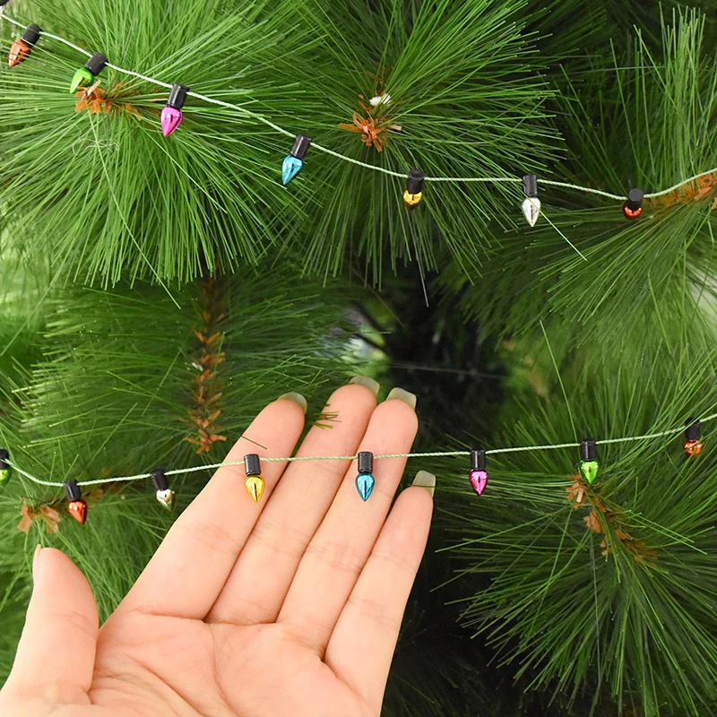 5 M/ม้วนหลอดไฟที่มีสีสัน String Garland ตกแต่งคริสต์มาส Xmas Tree เครื่องประดับ Navidad ใหม่ปีของขวัญ DIY ตุ๊กตาไม่ LED
