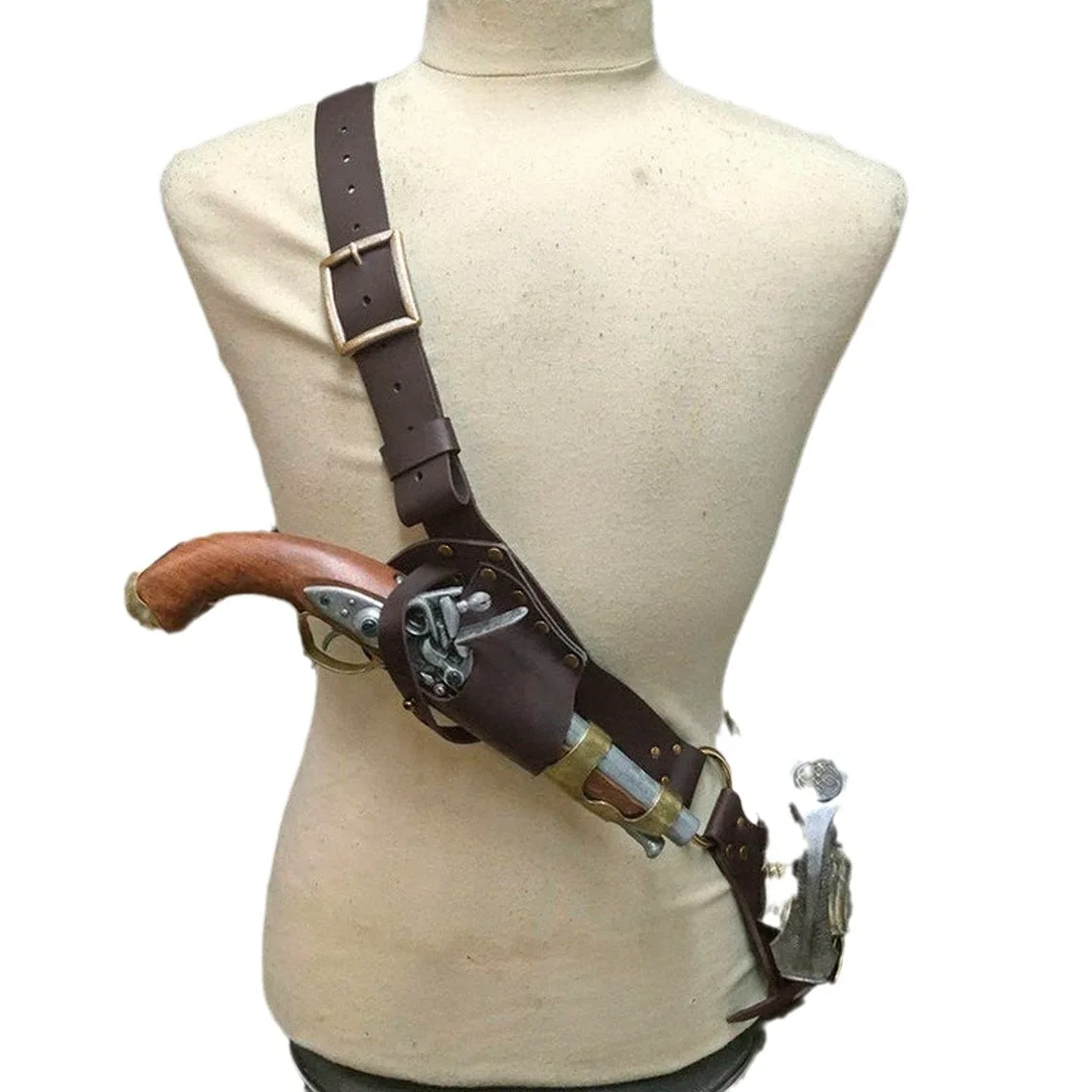 Cinturón de hombro Medieval pirata Baldric, soporte para espada, vaina, caballero, mosquetero, disfraz, daga de cuero, funda Flintlock, accesorio