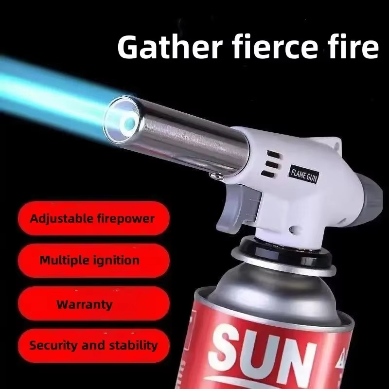Outdoor Butane Burner Flame Gas Torch for Camping Barbecue Baking Metal Welding Heater Lighter Flame Gun for Cooking