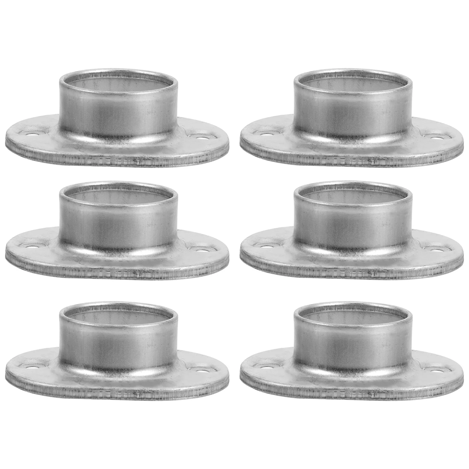 Base de brida de poste redondo de 6 uds., soporte de barandilla de brida de suelo resistente de acero de Zinc, soporte de pasamanos, placa Base de poste de cubierta