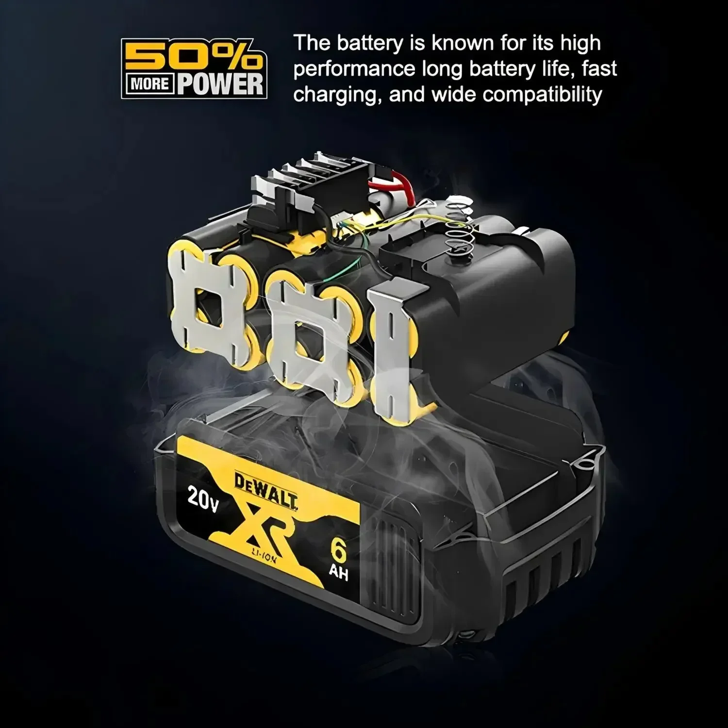 100% Original 6000mAh 20Vfor Dewalt Power Tool BatteryDCB206 20V 6.0Ah Battery DCB206 20V BatteryDCB205 DCB206 with Charger