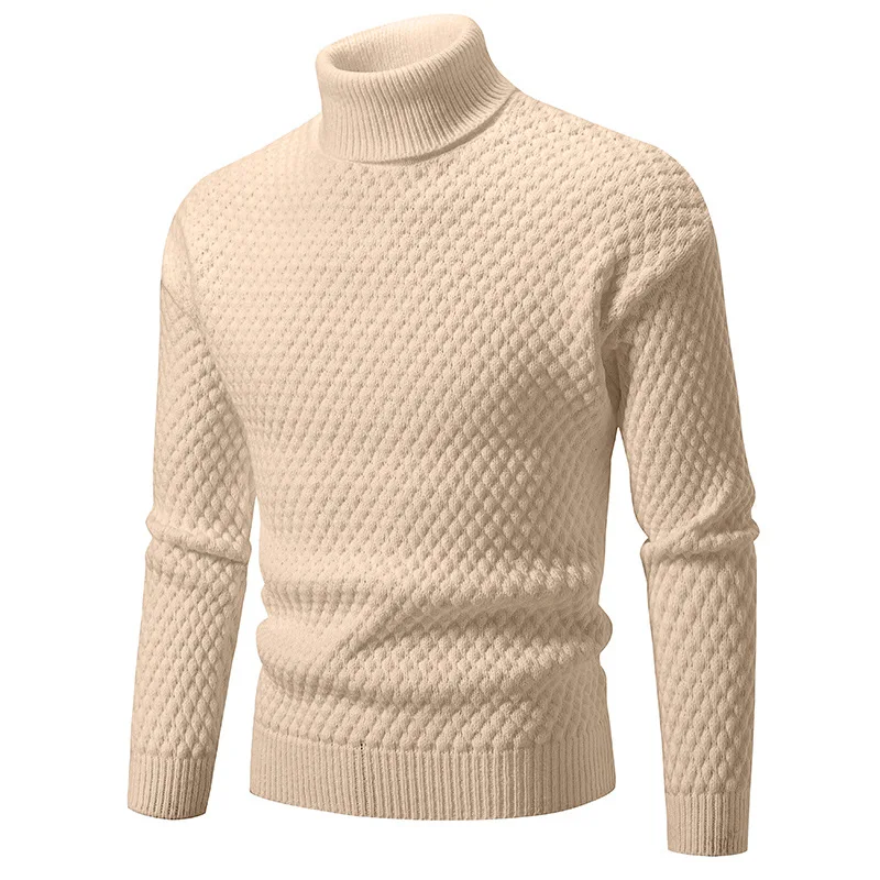 2024 herbst Winter Rollkragenpullover Männer Slim Fit Stricken Pullover Mode Warme Beiläufige gestrickte Pullover Herren Langarm Pullover