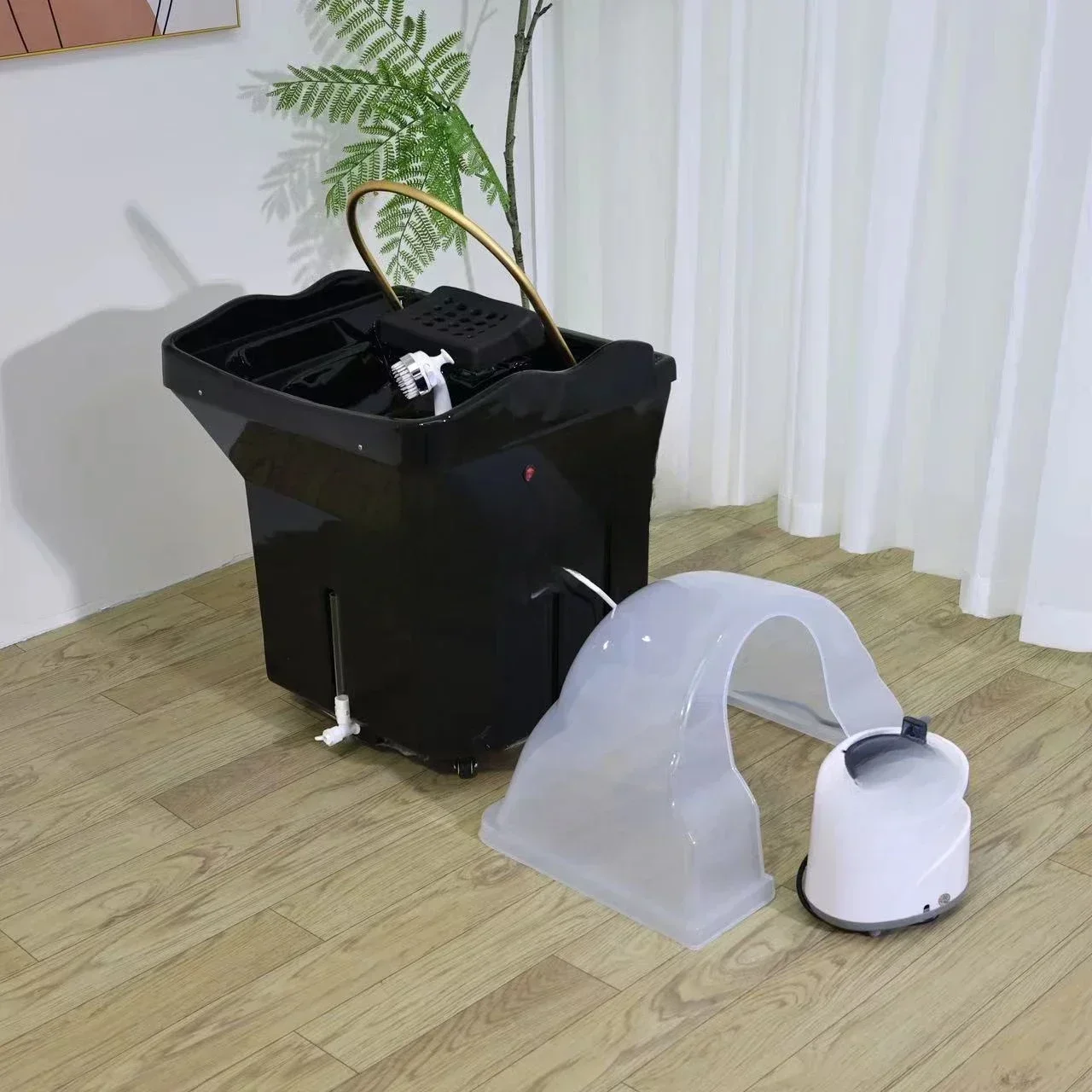 Chaise de shampoing portable à circulation d'eau avec évier, adaptée aux lavabos et chaises de shampoing spa pour coiffeurs, shampoing mobile