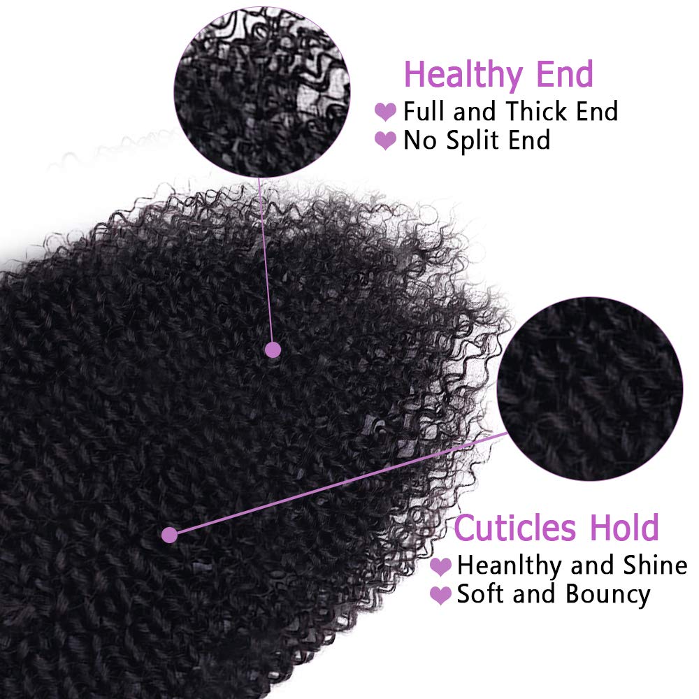 Extension de cheveux humains à clipser pour femmes noires, cheveux brésiliens Remy, cheveux crépus bouclés, tête complète, document naturel, 8 pièces