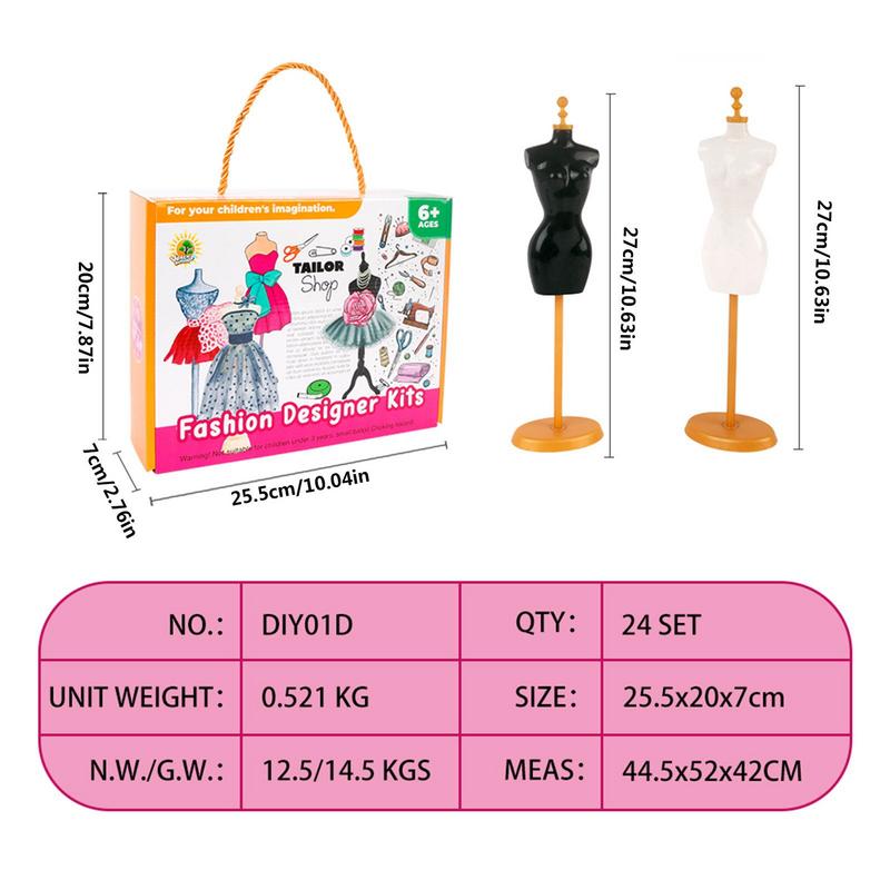 ชุดเย็บปักถักร้อยเด็กผู้หญิงแบบทำมืองานฝีมือสำหรับเรียนรู้การตัดเย็บแบบนำมาใช้ใหม่ได้รุ่น6-12ปี309ชิ้น