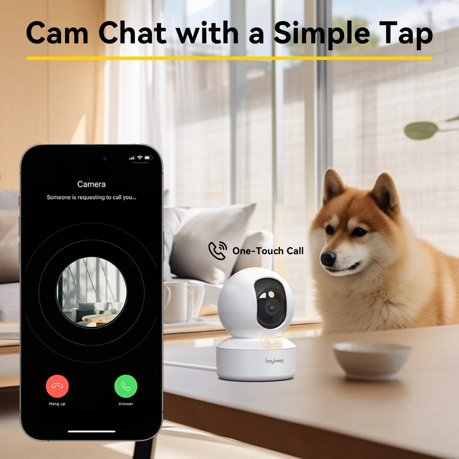 BoyKeep Smart Kamera 2K Sicherheitsschutz WLAN-Überwachung 5G/2,4 GHz Indoor Baby Nachtsicht 360 °   Schwenk- und Neigefunktion, 2-Wege-Audio K30