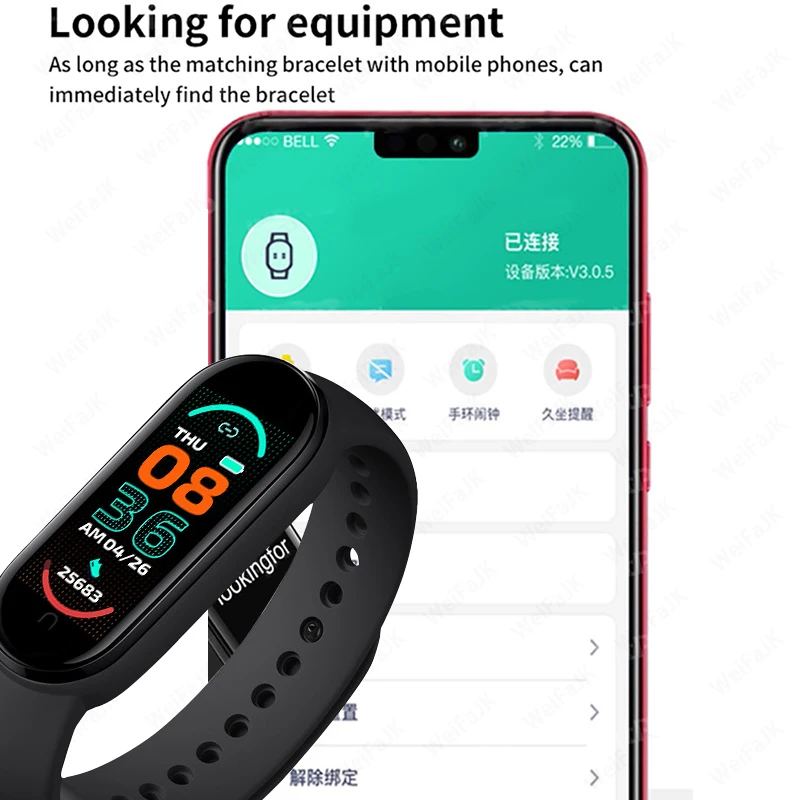 M6 สมาร์ทวอท์ชผู้ชายผู้หญิงฟิตเนสสร้อยข้อมือสมาร์ทกีฬา Heart Rate เครื่องวัดความดันโลหิตกันน้ํานาฬิกามัลติฟังก์ชั่น
