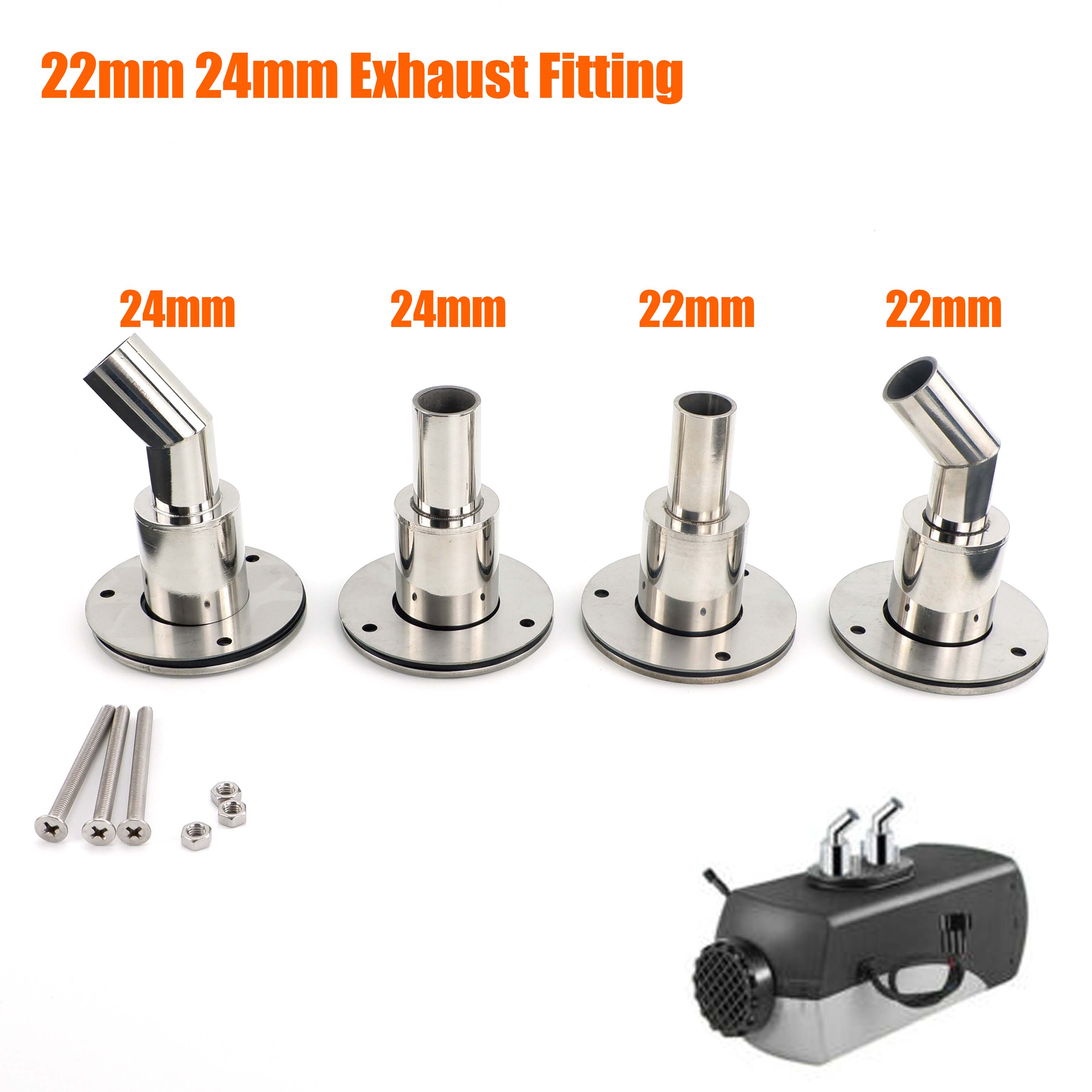 22Mm/24Mm Thép Không Gỉ Thru Thân Tàu Thoát Khí Gù Ống Ổ Cắm Phần Cứng Phần Air Diesel Nóng Cho xe Thuyền Xe Tải