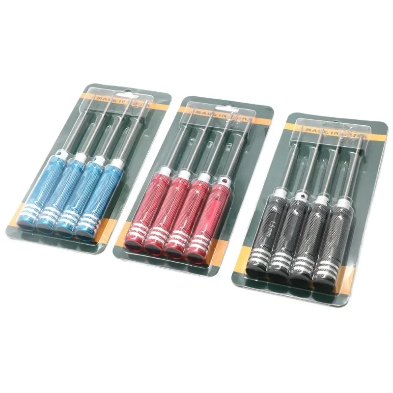 RC Tools 4 Pcs Hex Screw Driver Set Titanium Plating Hardened 1.5 2.0 2.5 3.0mm Screwdriver for Helicopter Toys