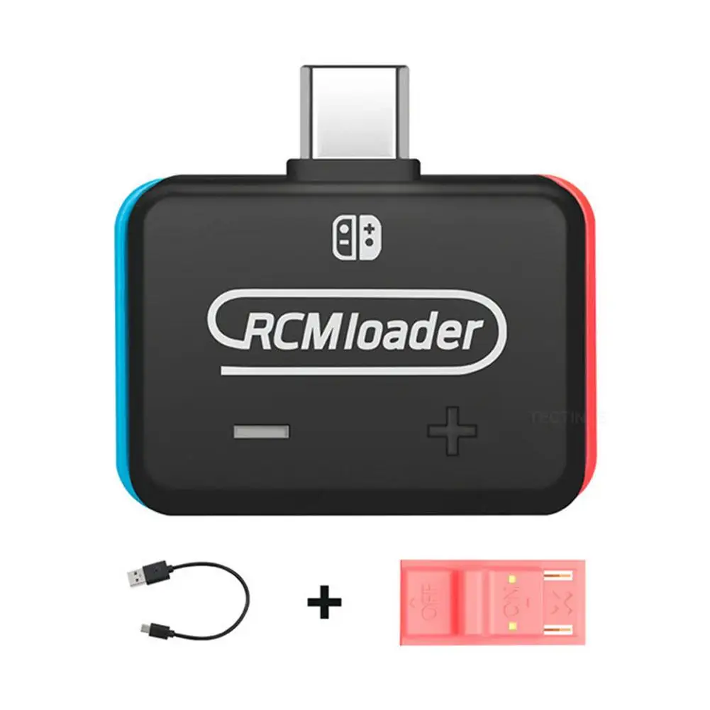 Inyector de cargador Switch RCM negro con programa de inyección incorporado y accesorios de instrucciones incluidos