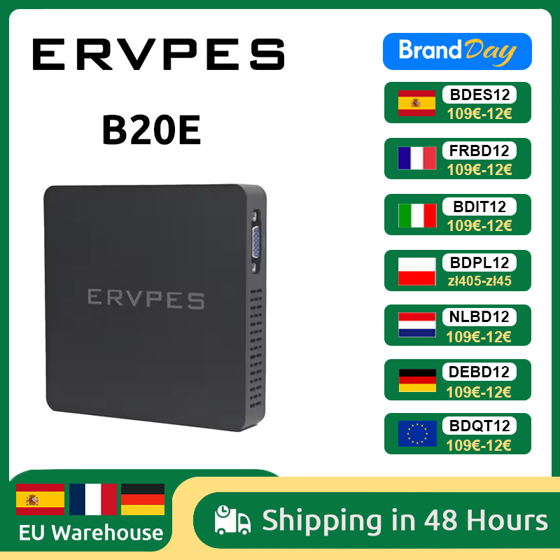 ERVPES Mini Pc B20E Windows 11 Pro 8GB RAM 128GB ROM J3710 Micro computadora de escritorio Wifi de doble banda Mini Pc