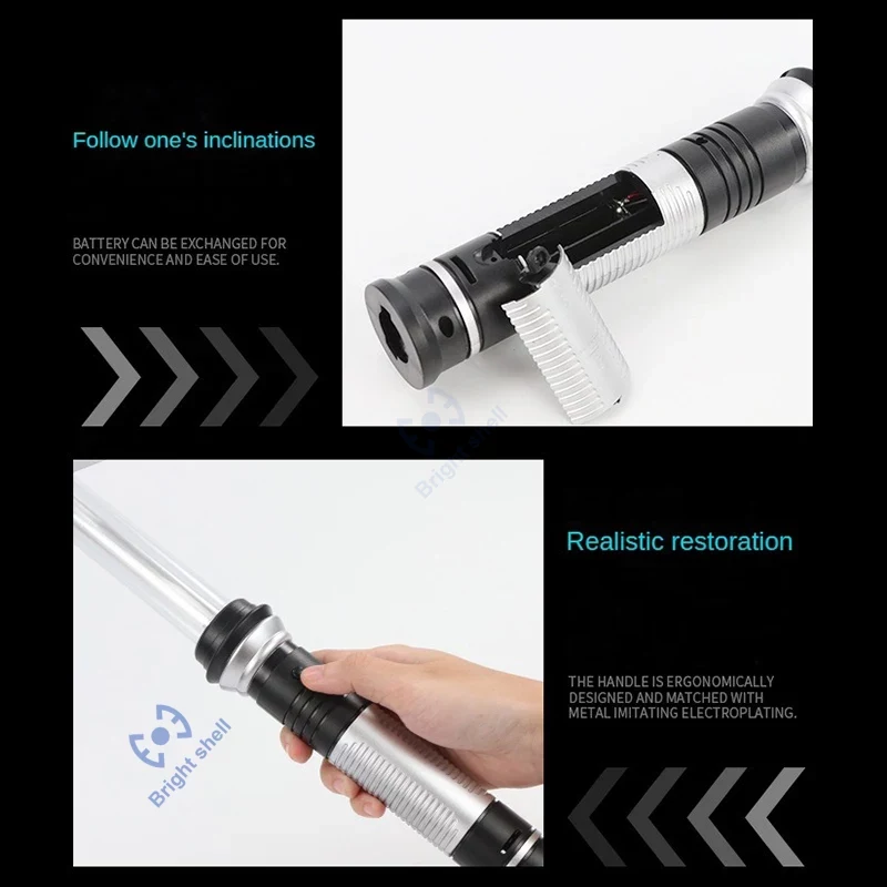 Miecz świetlny 80cm RGB laserowy miecz zabawki świetlna szabla 7 zmiana kolorów dzieci teleskopowa siła FX FOC Blaster zabawki Jedi miecz chłopięcy prezent