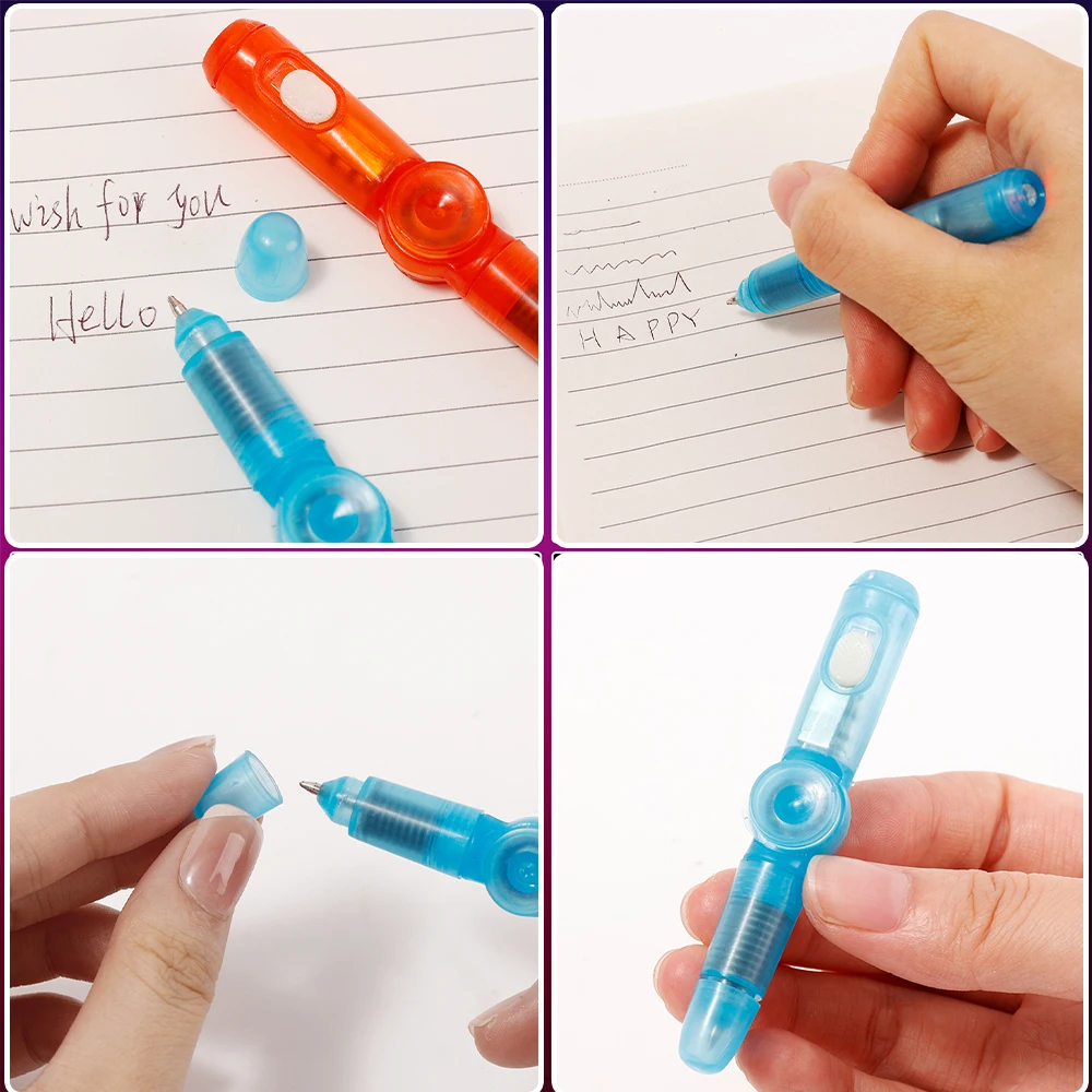 Penna rotante a LED Penna a sfera Fidget Mano superiore Glow in Dark Light EDC Giocattoli antistress Giocattolo per bambini Regalo Materiale scolastico Decompressione