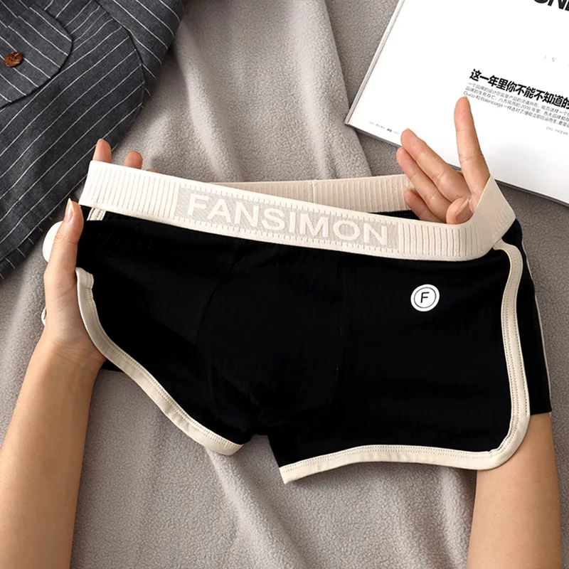Ropa interior deportiva cómoda y transpirable de algodón puro Retro para hombre, Boxers de moda, 1 y 2 uds.