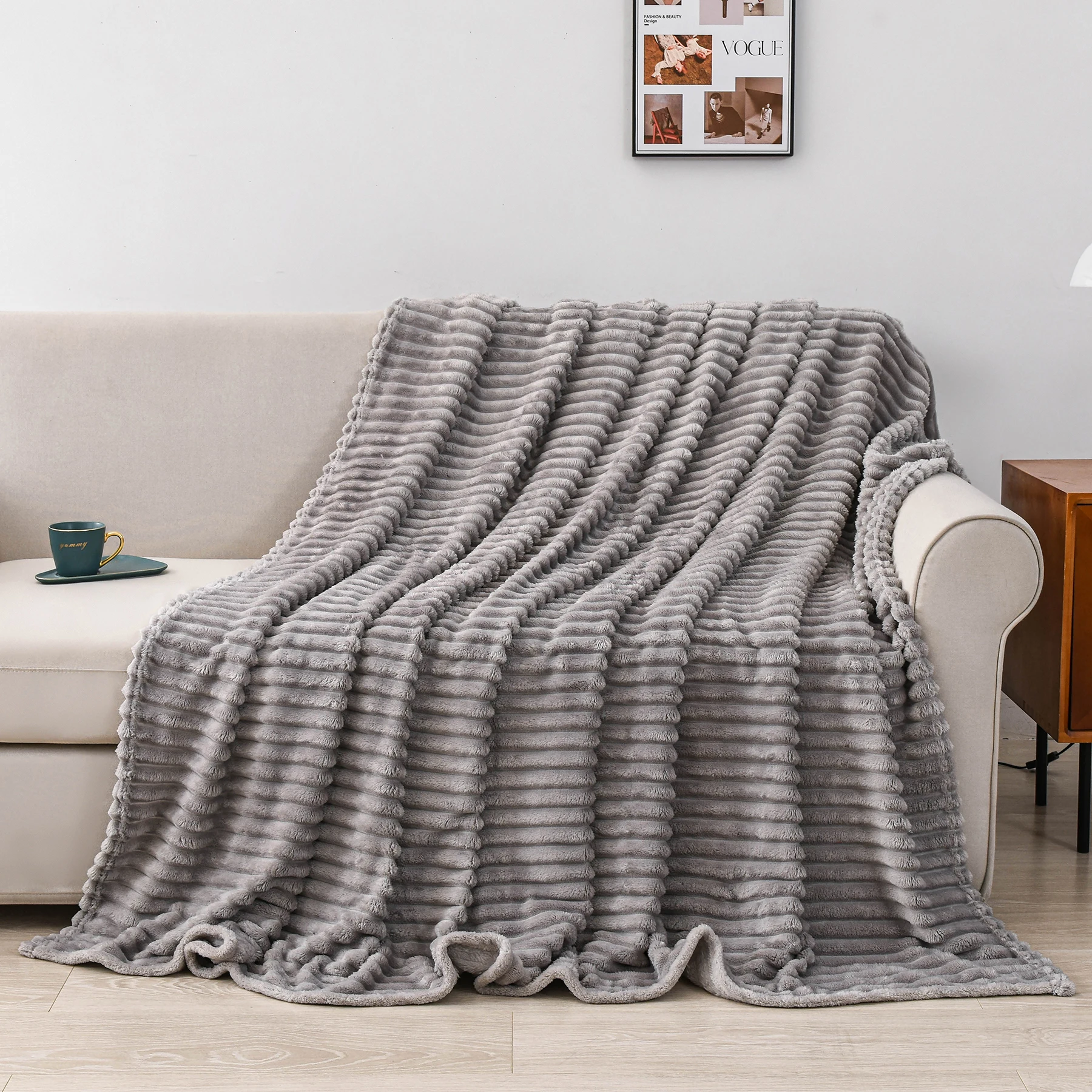 Manta de franela de Color sólido, mantas suaves y cálidas para sofá, cama de oficina, Camping, viaje, manta de regalo multiusos, 1 ud.