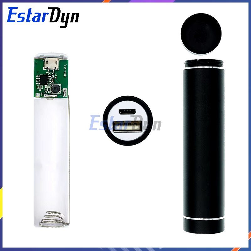 Estadyn โลหะ Power Bank DIY ชุดกล่องเก็บฟรีชุดเชื่อม 1X18650 แบตเตอรี่ 5V 1A USB ภายนอก Charger โทรศัพท์สมาร์ท