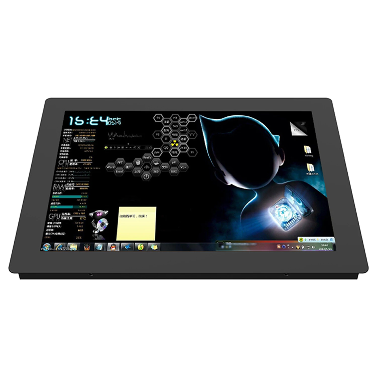 18.5 19 23.6 inch industrial panel computer all in one pc with resistive touch screen tablet pc built-in wifi com for win10 pro