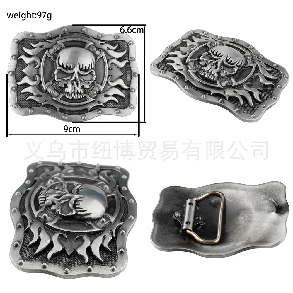 Hell Ghost Skull เข็มขัดหัวเข็มขัด Square Alloy Grim Reaper รูปแบบ Street เยาวชนรถจักรยานยนต์ Party อุปกรณ์เสริม